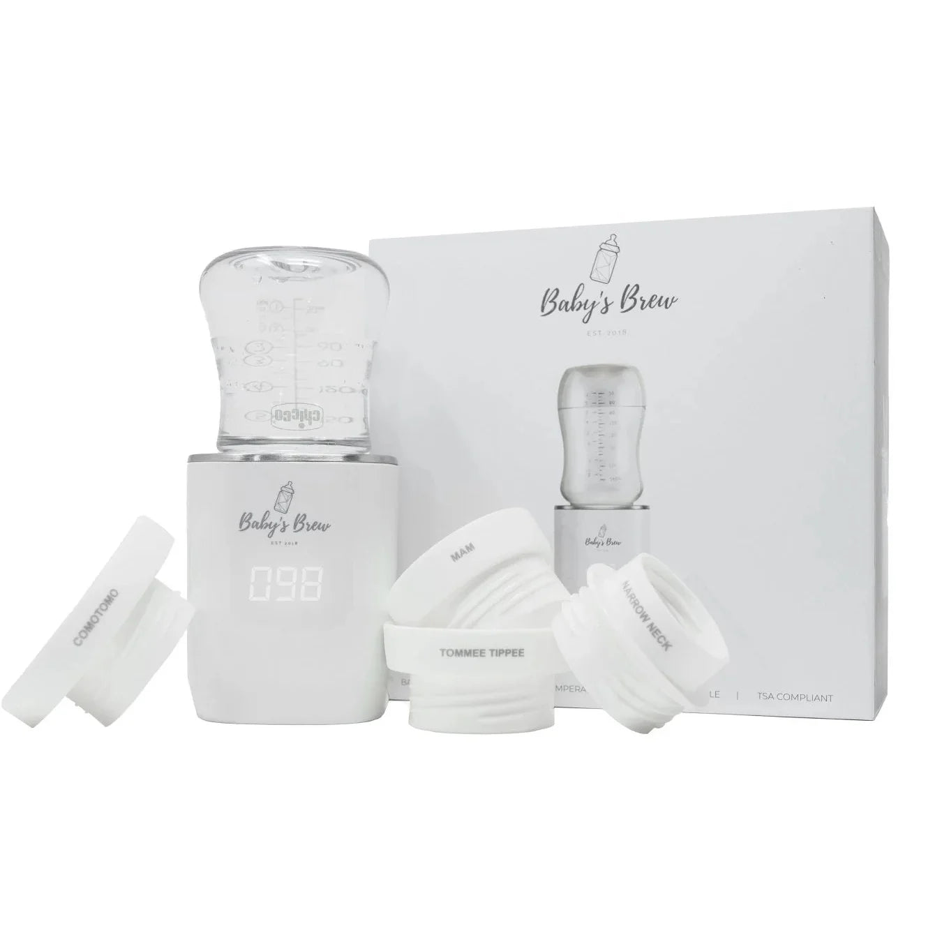 Baby Shower Sets Portable Bottle Warmer Adapter Pro Milk Warmers for Breast Milk, White