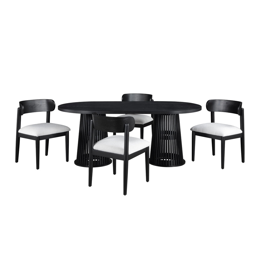 by Drew Oval Dining Table, Rich Black