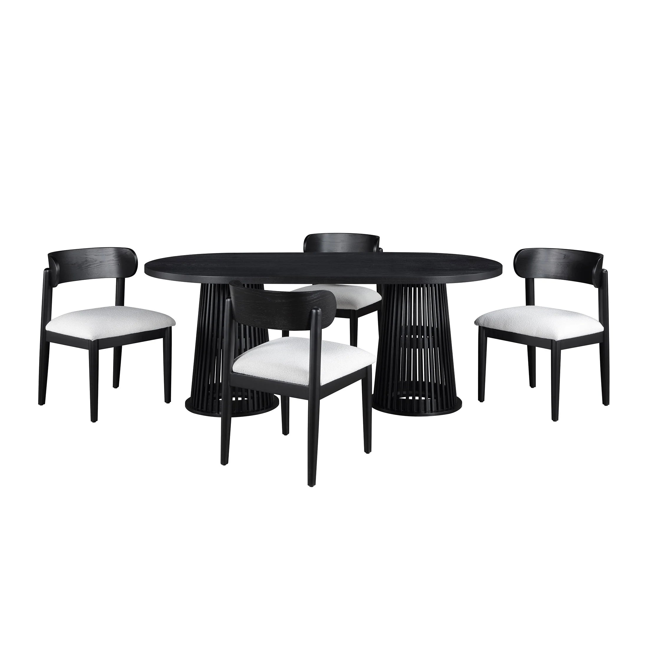 by Drew Oval Dining Table, Rich Black