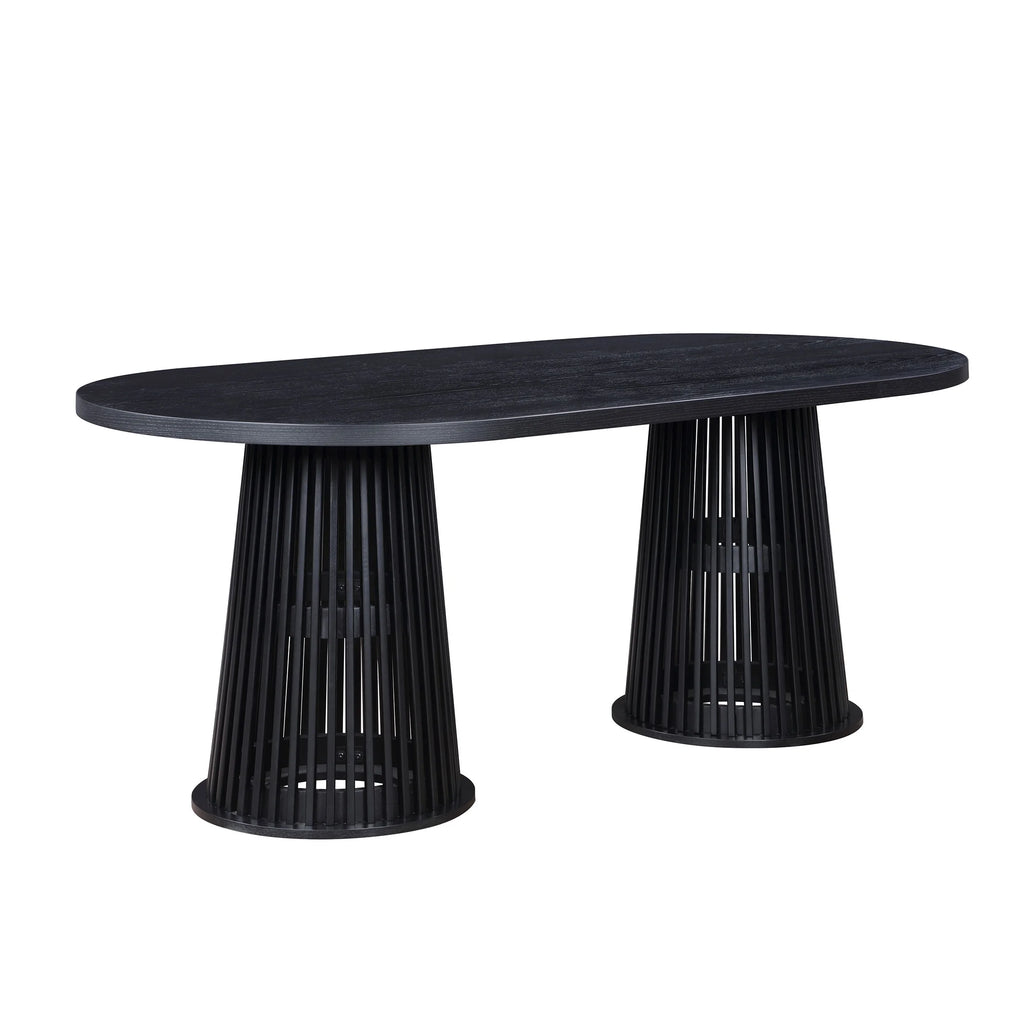 by Drew Oval Dining Table, Rich Black
