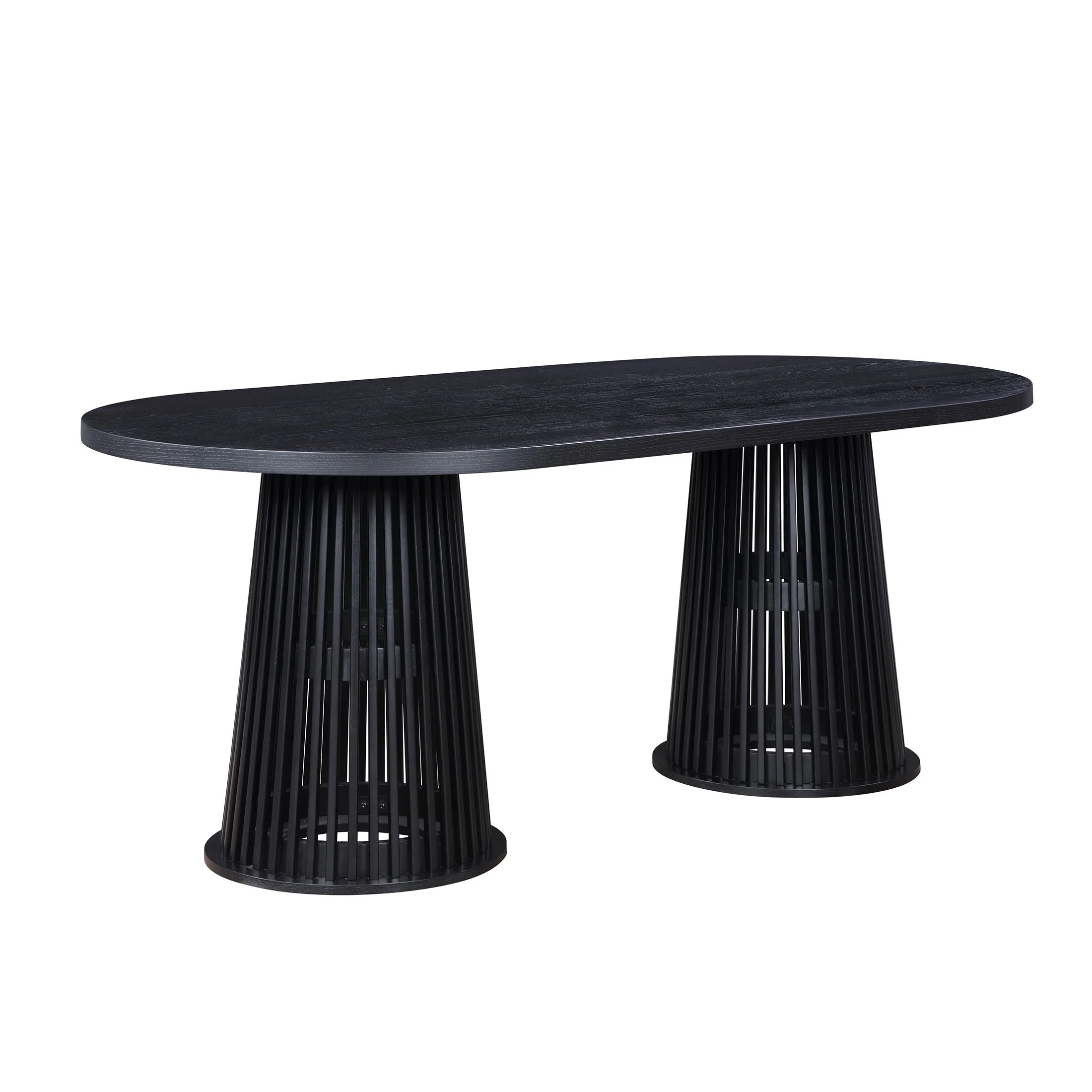 by Drew Oval Dining Table, Rich Black