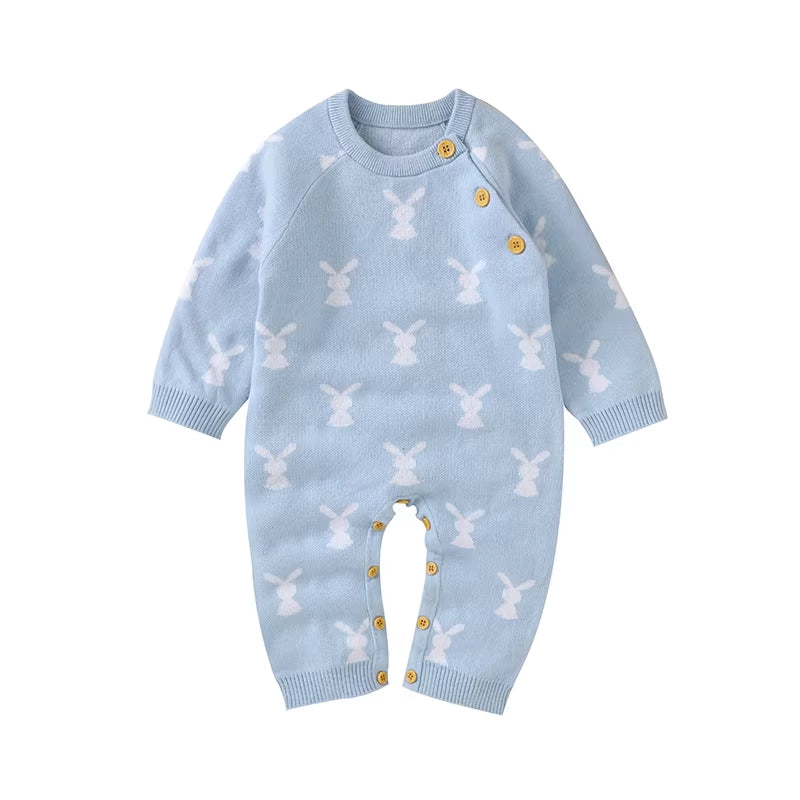 Baby Romper Cotton Knitted Newborn Boy Girl Jumpsuit Outfit Long Sleeve Fall Toddler Infant Winter Clothing Cute Rabbit Onesies
