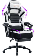 Big and Tall Gaming Chair with Footrest 401Lbs Massage Gamer Chair with Memory Foam Adjustable Tilt Back Angle & Armrest, High Back Leather Computer Office Chair