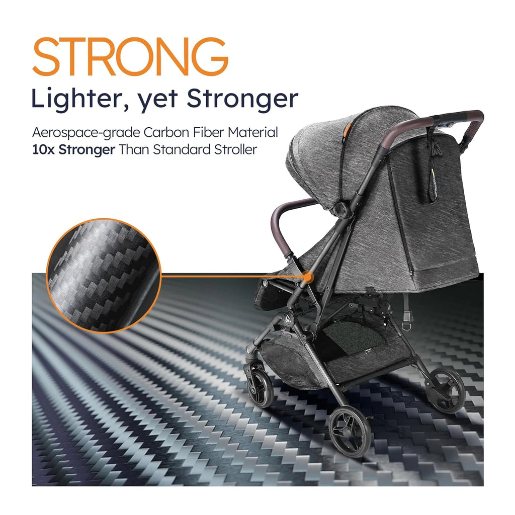Baby Stroller 11.5 Lb Ultra Air Lightweight Foldable Carbon Fiber Travel Stroller for Toddler Infant