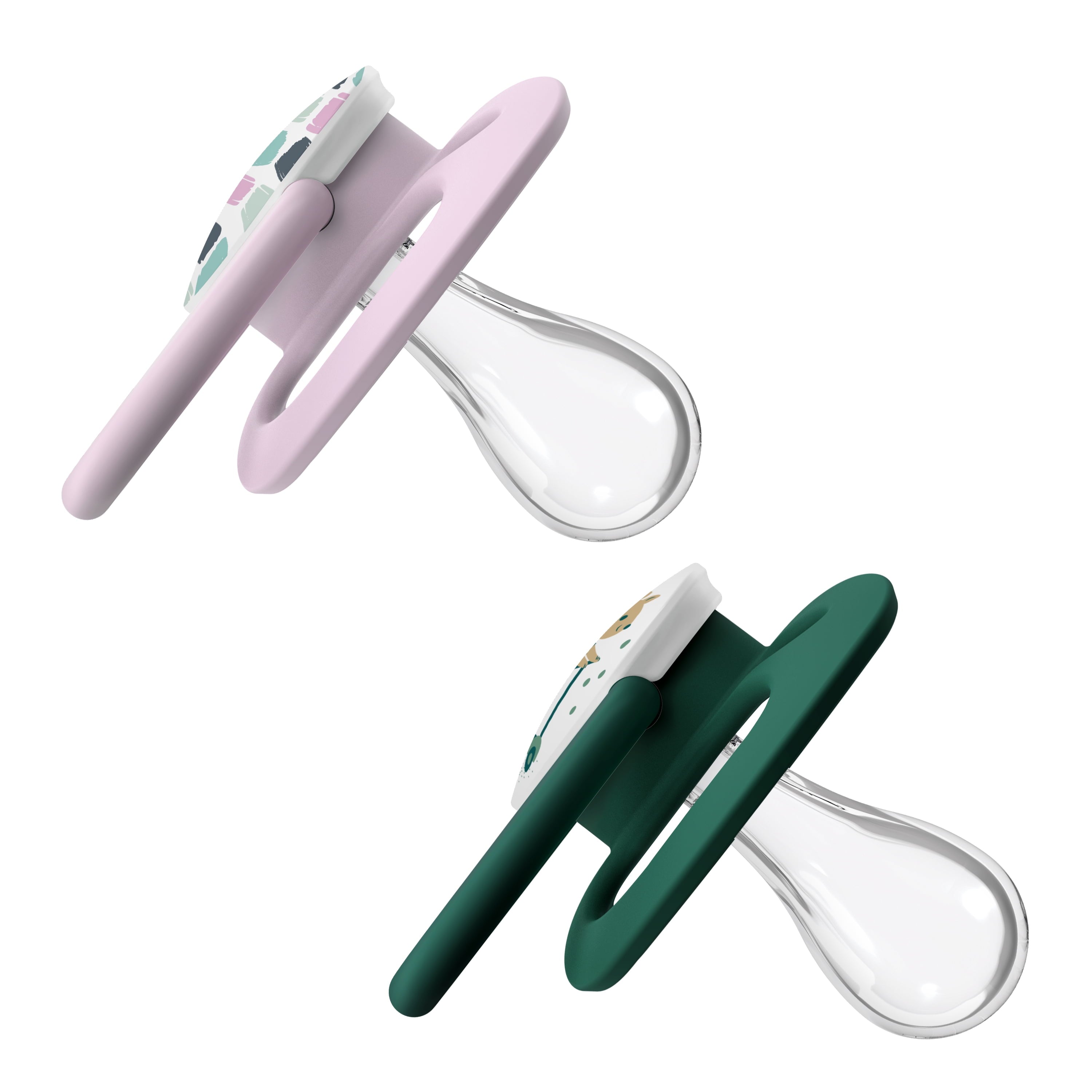 Advantage Baby Pacifier, Fully Symmetrical, Silicone Bulb, 6-18M, BPA Free, Squirrel/Glow, 4 Pack