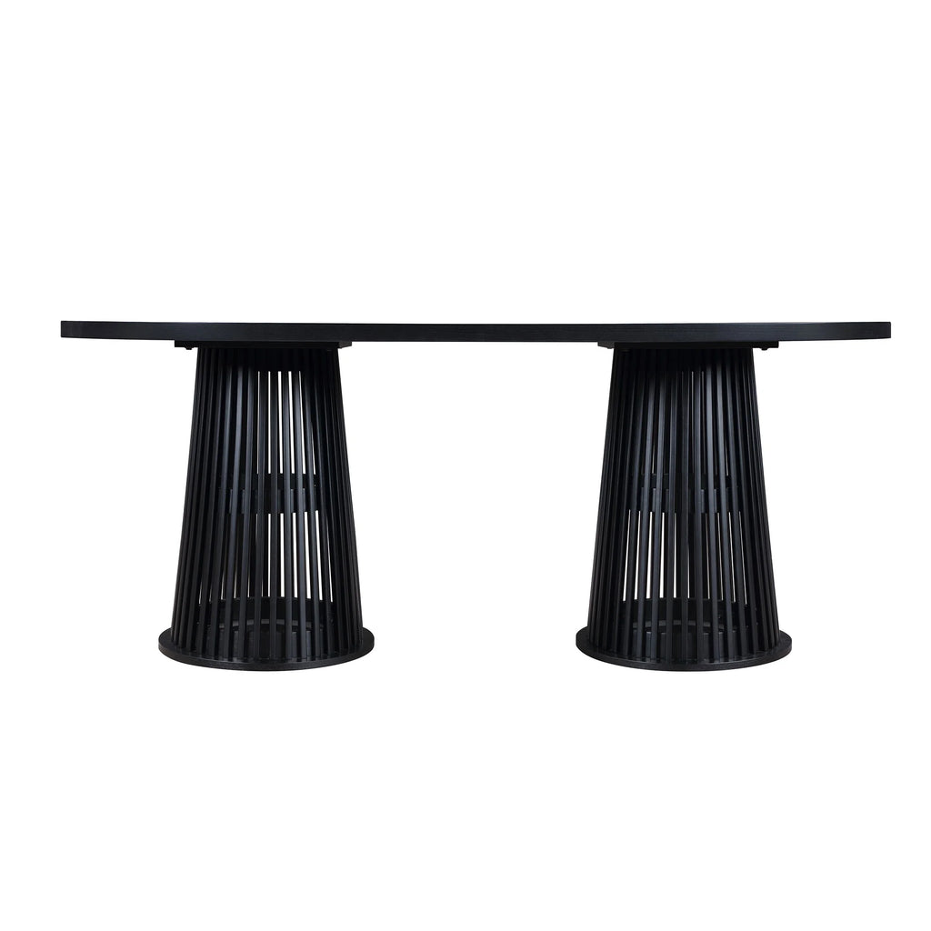 by Drew Oval Dining Table, Rich Black