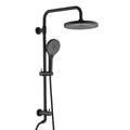 3-Spray Wall Bar round Rain Shower Faucet Kit with Handheld Shower in Matte Black (Valve Not Included)