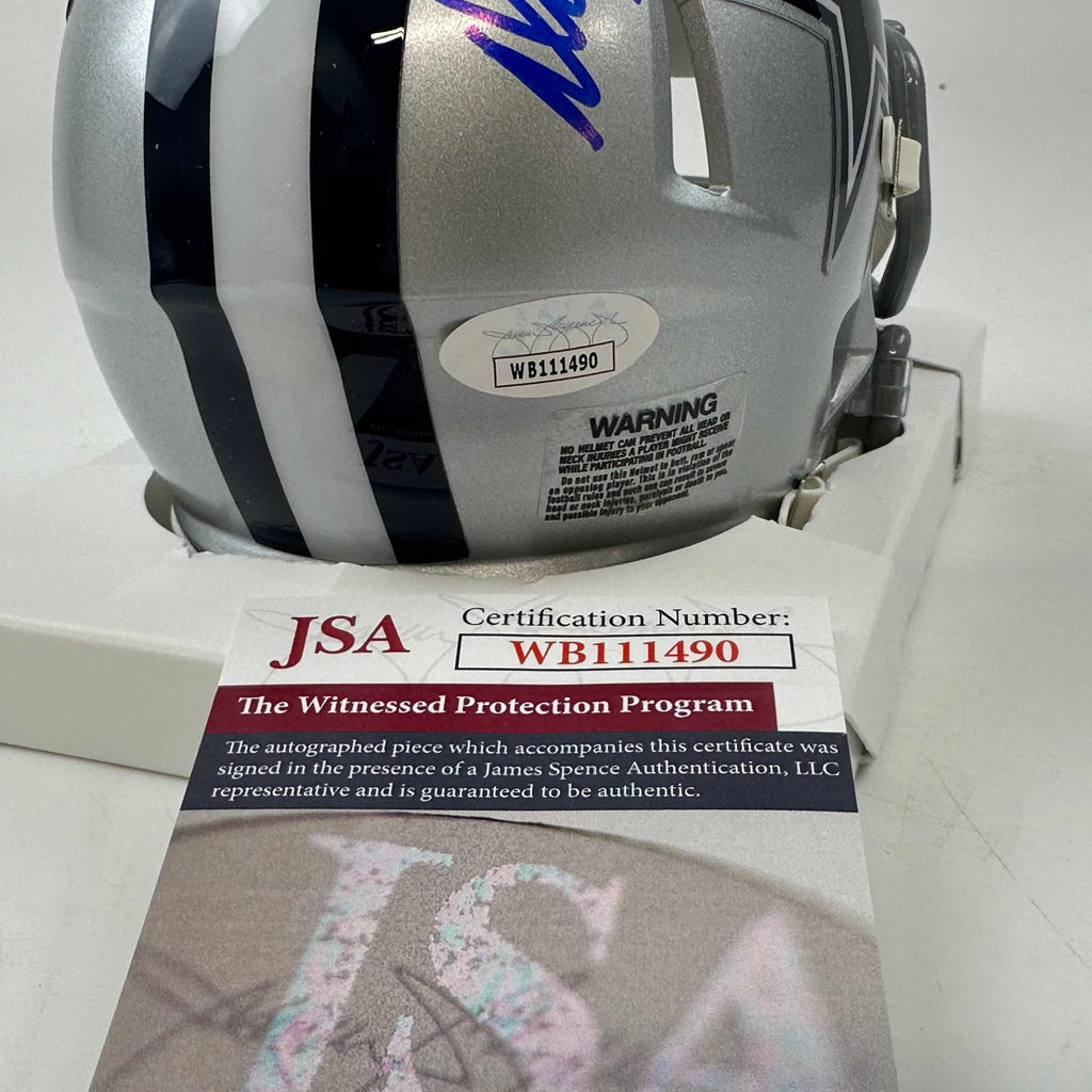 Autographed/Signed Danny White Dallas Cowboys Mini Football Helmet JSA COA