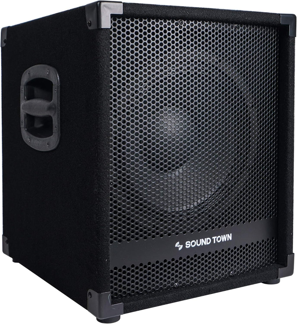 2-Pack 12” 1400 Watts Powered PA DJ Subwoofers with Class-D Amplifiers, 3” Voice Coil (METIS-12SPW-PAIR)
