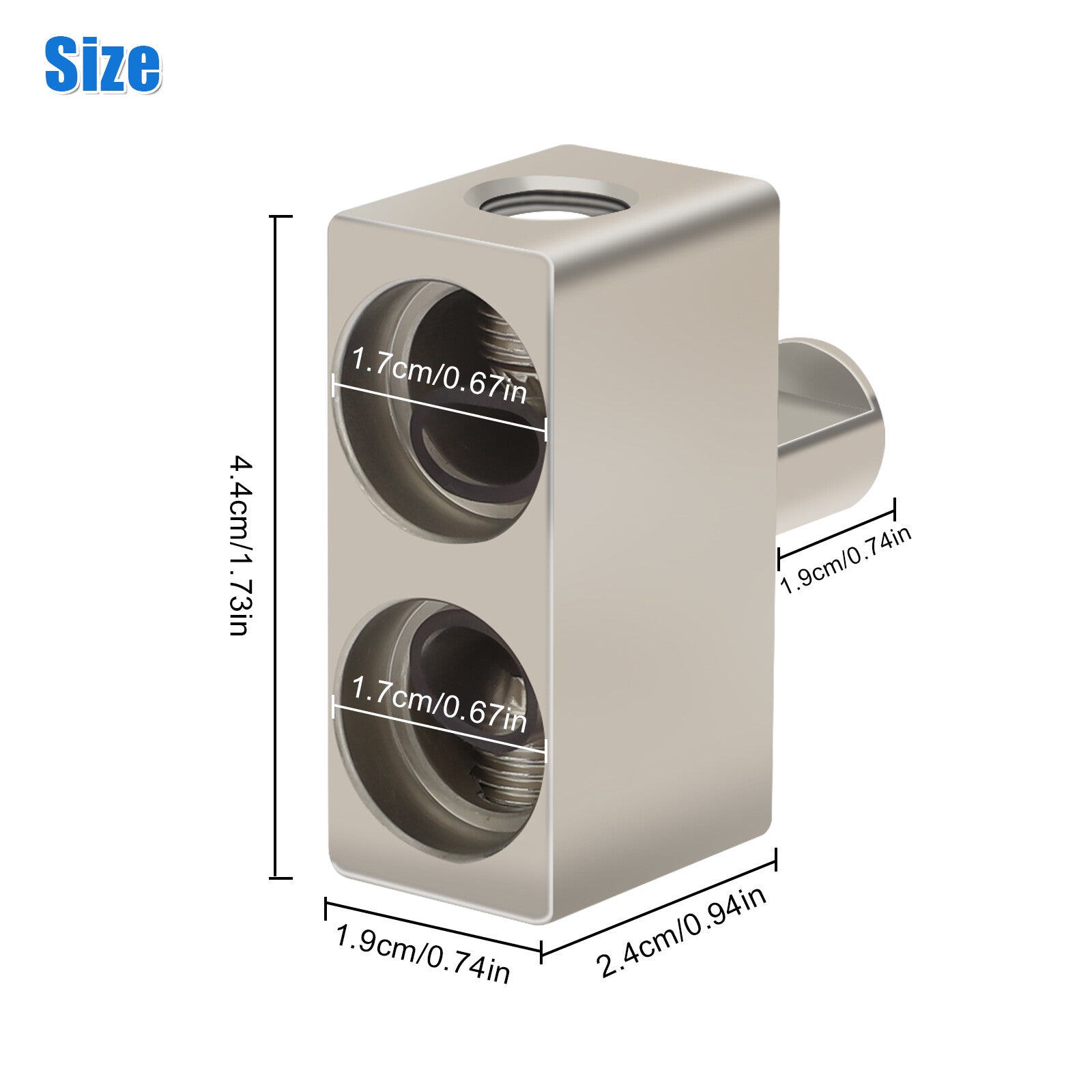 2X Car Audio Power/Ground Dual 1/0 Gauge to 1/0 Gauge Offset Amp Input Reducers