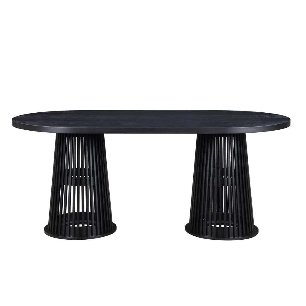 by Drew Oval Dining Table, Rich Black