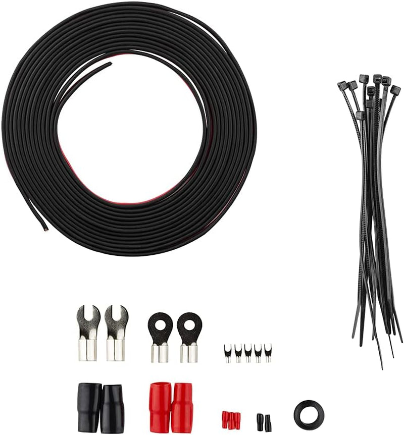 AMPKIT0 0 Gauge CCA Complete Amp Wiring Kit - Amplifier Install Wiring 1/0 Ga Amp Kit Pro Installation Cables up to 3500 Watts with ANL Fuse Holder 250A