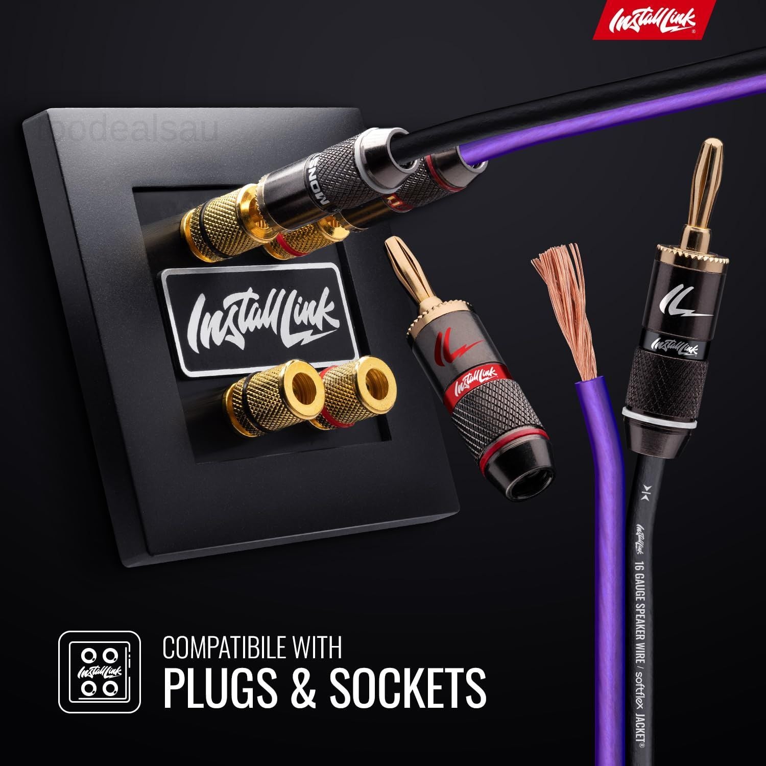 16 AWG Gauge Speaker Wire Cable Stereo, Car or 100 Feet, Frosted Purple/Black