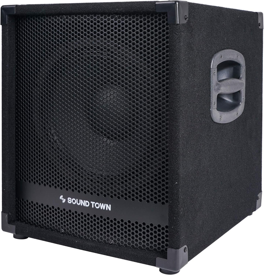 2-Pack 12” 1400 Watts Powered PA DJ Subwoofers with Class-D Amplifiers, 3” Voice Coil (METIS-12SPW-PAIR)