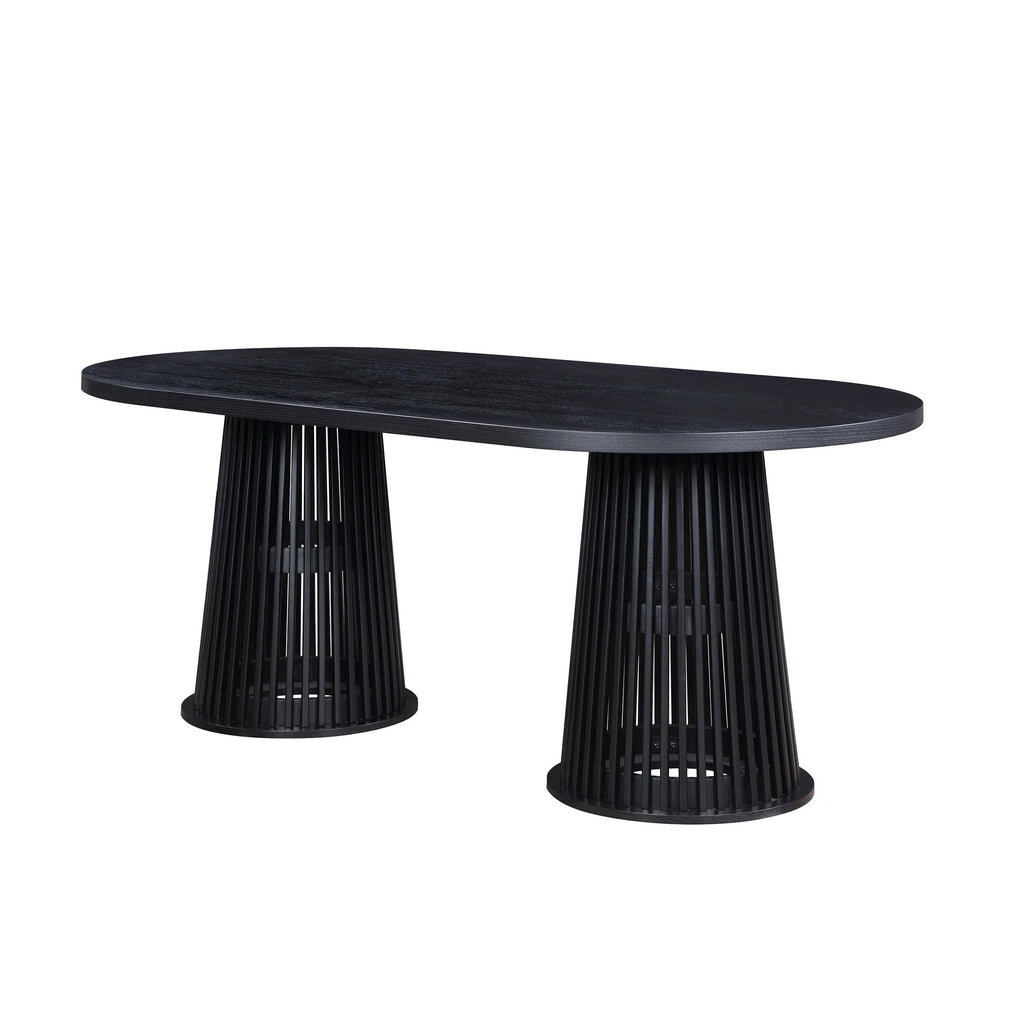 by Drew Oval Dining Table, Rich Black