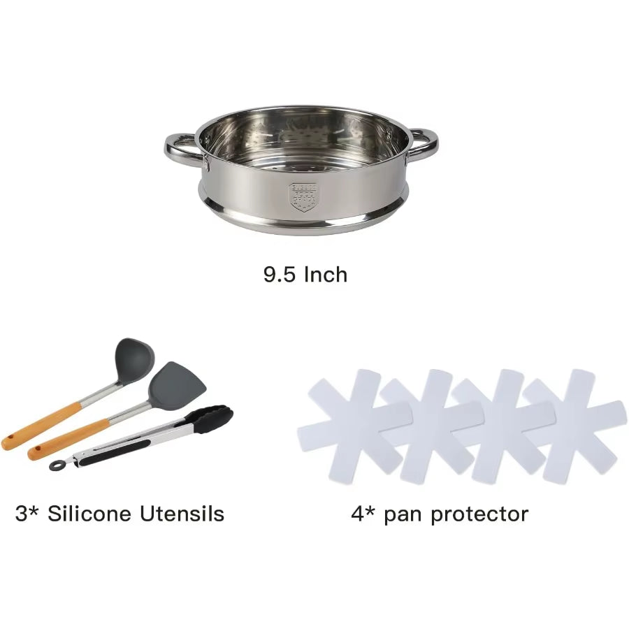 16PCS Pots and Pans Set Non Stick Cookware Set Nonstick with Cooking Set for Home Kitchen Cooking Durable Aluminum Construction