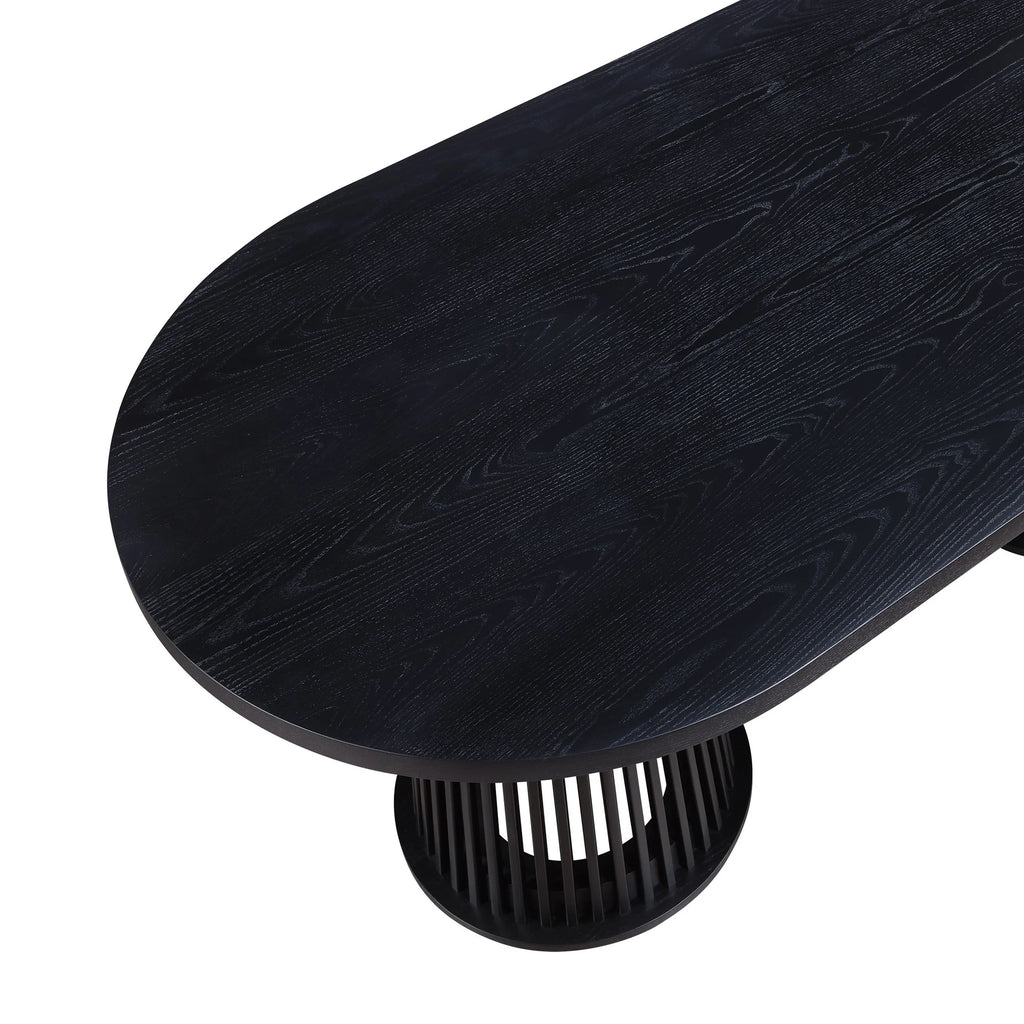 by Drew Oval Dining Table, Rich Black