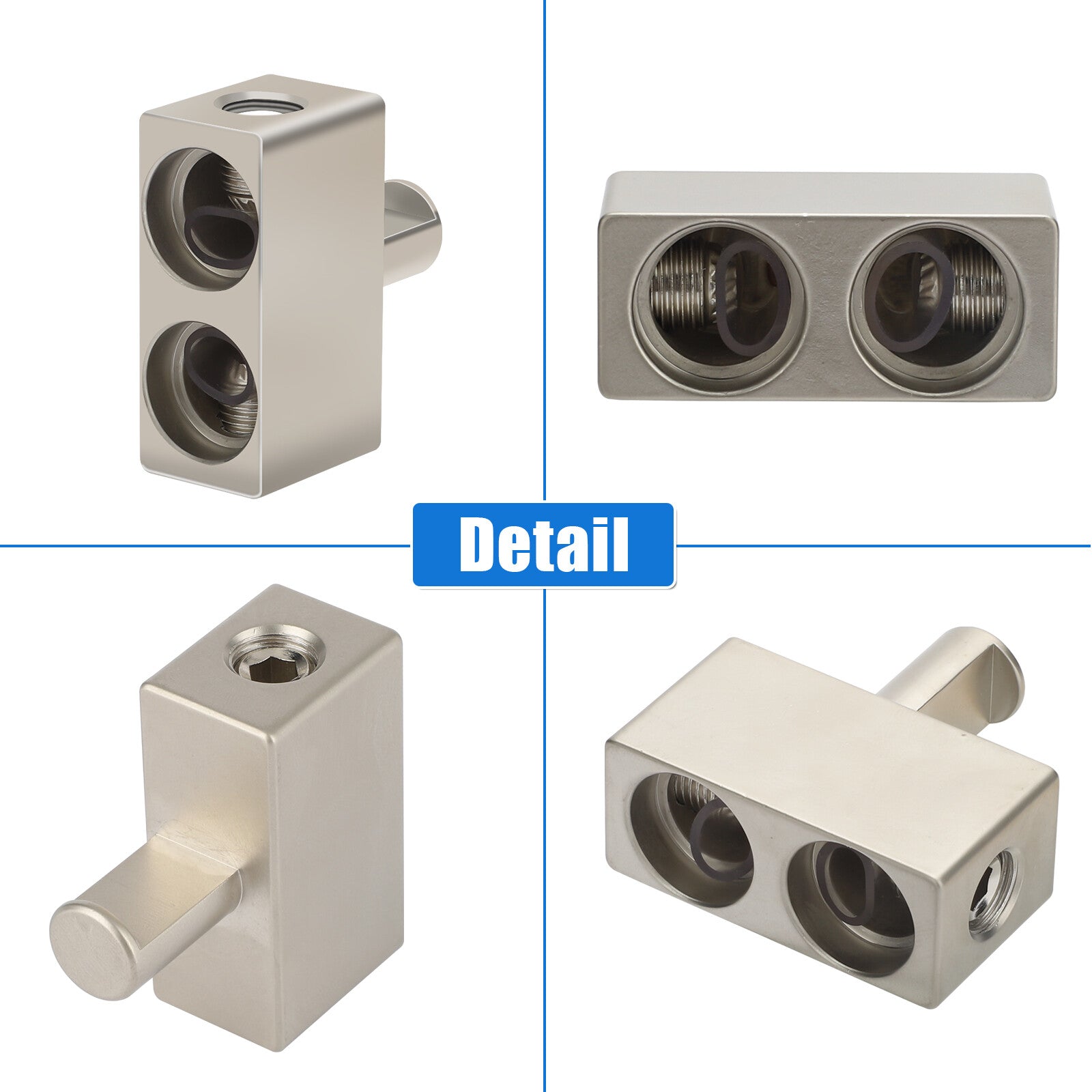 2X Car Audio Power/Ground Dual 1/0 Gauge to 1/0 Gauge Offset Amp Input Reducers