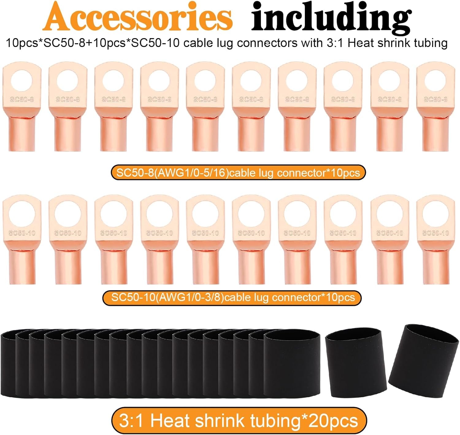 1/0 AWG Battery Cable 0 Gauge Wire Copper Clad Aluminum CCA Amp Wiring Kit 40FT