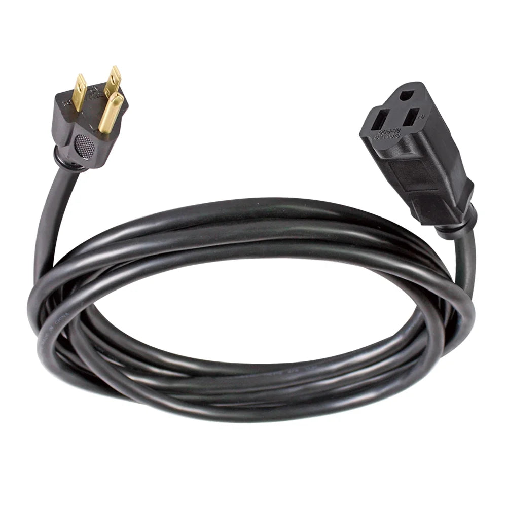 10FT 16AWG 3 Prong Black Outdoor Single Outlet Extension Cord, 13 Amps