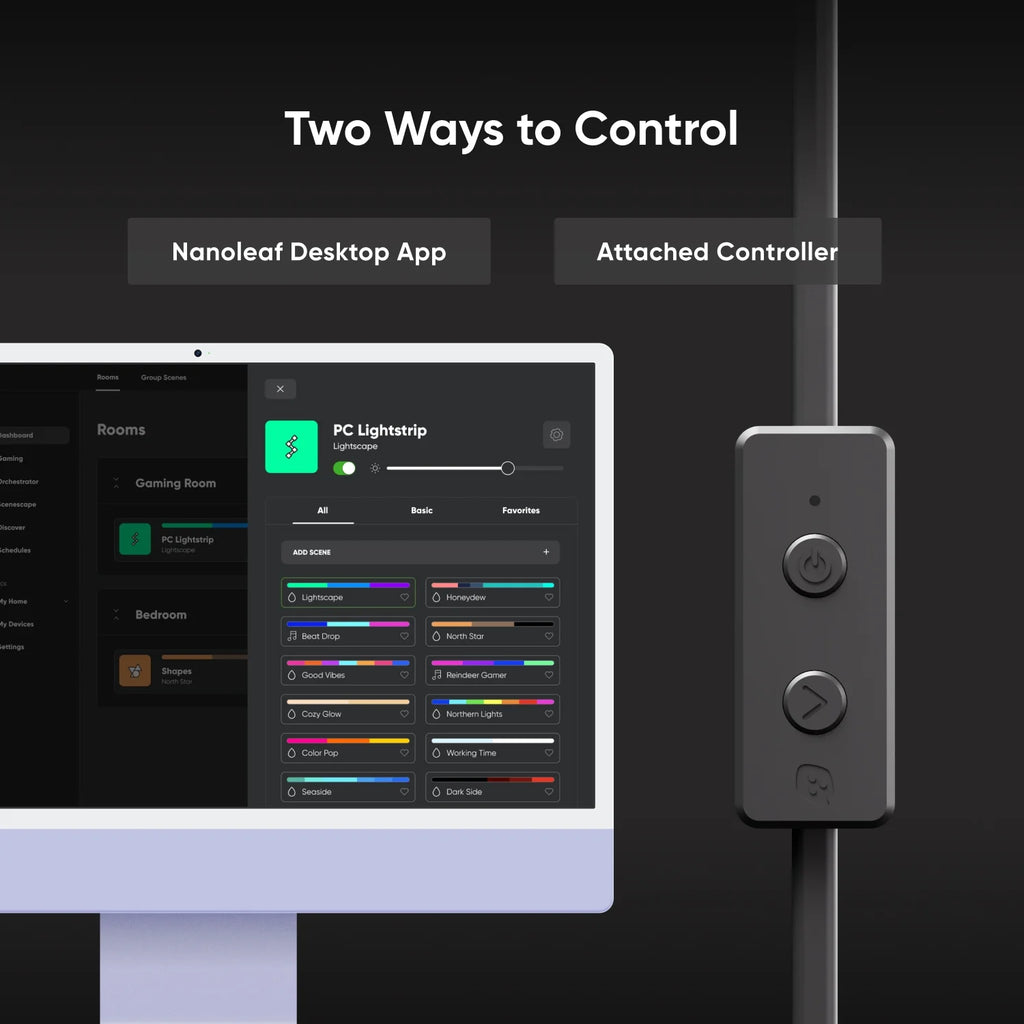 32" PC Screen Mirror LED Lightstrip for Monitors (1 Piece Unit)