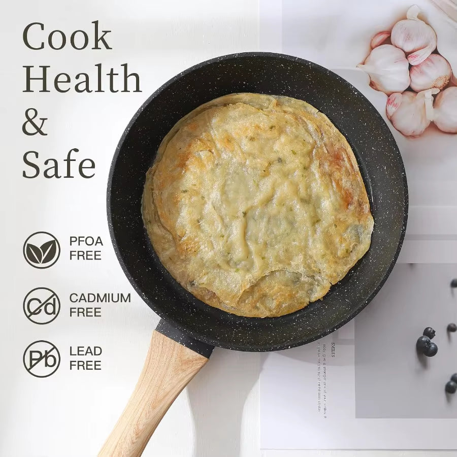 16PCS Pots and Pans Set Non Stick Cookware Set Nonstick with Cooking Set for Home Kitchen Cooking Durable Aluminum Construction