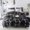 Black Marble King Size Comforter Set Black White Bedding Comforter Sets All Season Black Comforter Abstract Comforter with 2 X Pillow Cases